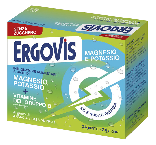 ERGOVIS MG+K VITAMINE B SENZA ZUCCHERO 24 BUSTINE - Farmacia Murachelli Di Putelli dr. Giovanni