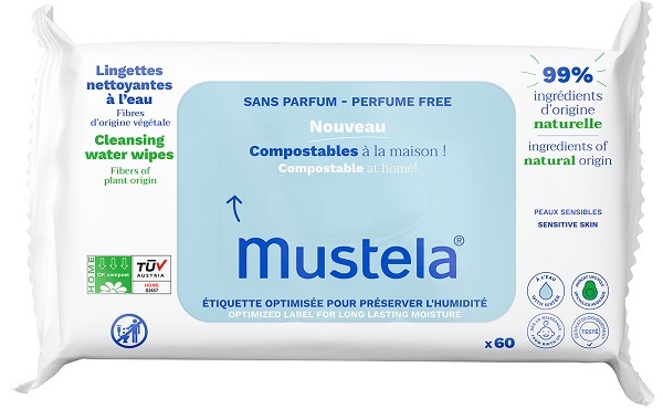 MUSTELA SALVIETTE ACQUA COMPOSTABILI SENZA PROFUMO 60 PEZZI - Farmacia Murachelli Di Putelli dr. Giovanni