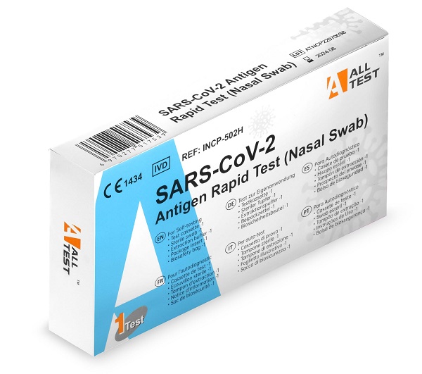 TEST ANTIGENICO RAPIDO COVID-19 ALLTEST AUTODIAGNOSTICO DETERMINAZIONE QUALITATIVA ANTIGENI SARS-COV-2 IN TAMPONI NASALI MEDIANTE IMMUNOCROMATOGRAFIA - Farmacia Murachelli Di Putelli dr. Giovanni