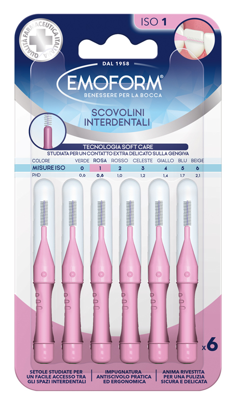 EMOFORM SCOVOLINO ISO 1 ROSA 6 PEZZI - Farmacia Murachelli Di Putelli dr. Giovanni