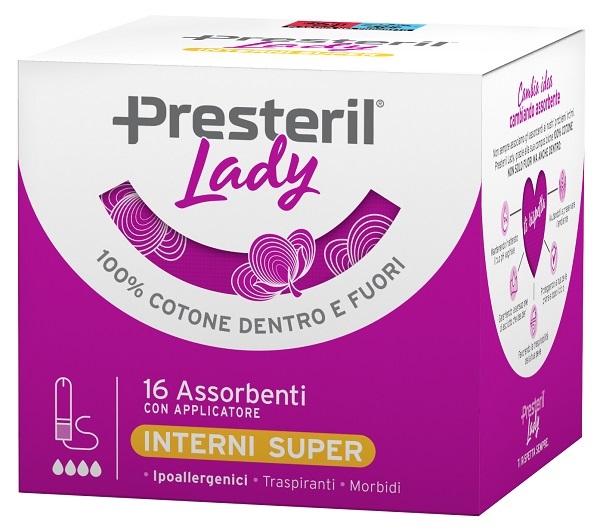 PRESTERIL LADY ASSORBENTE INTERNO COMPACT SUPER PLUS 16 PEZZI - Farmacia Murachelli Di Putelli dr. Giovanni