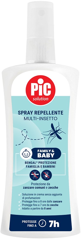 PIC SOLUTION BENGAL FAMILY & BABY PROTEZIONE FAMIGLIA E BAMBINI SPRAY REPELLENTE MULTI INSETTO 100 ML - Farmacia Murachelli Di Putelli dr. Giovanni
