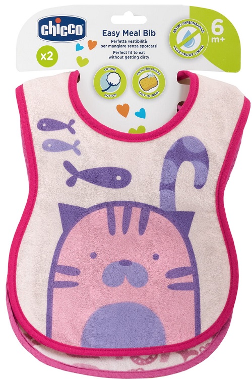 CHICCO BAVAGLINE 6M+ ROSA 2 PEZZI - Farmacia Murachelli Di Putelli dr. Giovanni