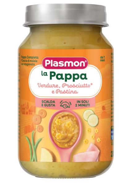 PLASMON LA PAPPA VERDURE PROSCIUTTO E PASTINA 200 G - Farmacia Murachelli Di Putelli dr. Giovanni