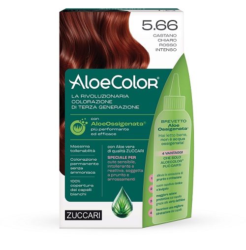 ALOECOLOR 5,66 CASTANO CHIARO ROSSO INTENSO TINTA PERMANENTE CAPELLI COLORE AD ALTA PIGMENTAZIONE 50 ML + RIVELATORE ALOEOSSIGENATA 75 ML + SHAMPOO ALOECARE 15 ML + GUANTI - Farmacia Murachelli Di Putelli dr. Giovanni