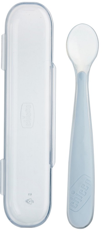 CHICCO CUCCHIAIO SILICONE CON CASE GRIGIO 6 MESI+ - Farmacia Murachelli Di Putelli dr. Giovanni