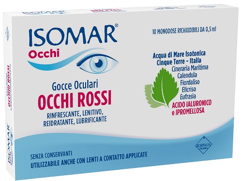 ISOMAR OCCHI ROSSI GOCCE OCULARI ACIDO IALURONICO 0,20% 10 FLACONCINI - Farmacia Murachelli Di Putelli dr. Giovanni
