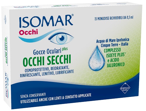 ISOMAR OCCHI SECCHI PLUS GOCCE OCULARI ACIDO IALURONICO 0,25% 15 FLACONCINI - Farmacia Murachelli Di Putelli dr. Giovanni