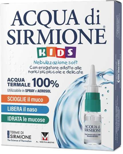 ACQUA DI SIRMIONE KIDS NEBULIZZAZIONE SOFT ACQUA TERMALE 100% 6 FLACONCINI PLURIDOSE DA 15 ML - Farmacia Murachelli Di Putelli dr. Giovanni