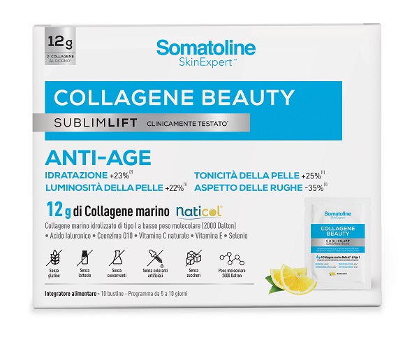 SOMATOLINE COLLAGENE BEAUTY SUBLIMLIFT 10 BUSTINE GUSTO LIMONE SENZA GLUTINE SENZA LATTOSIO - Farmacia Murachelli Di Putelli dr. Giovanni