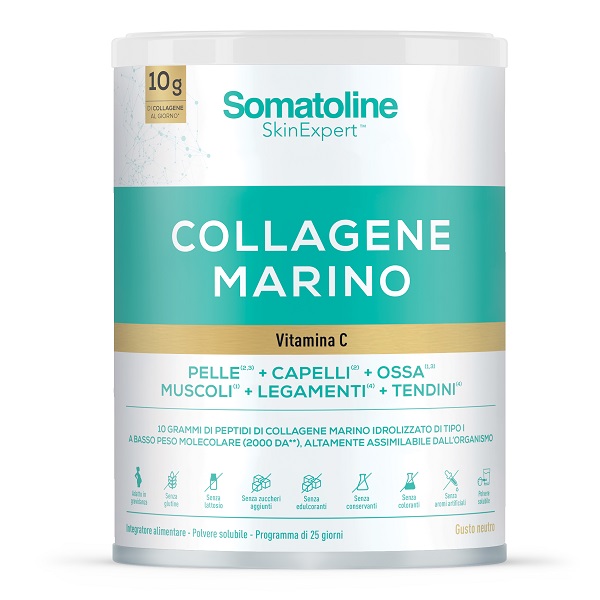 SOMATOLINE COLLAGENE MARINO 258 G SENZA GLUTINE SENZA LATTOSIO SENZA ZUCCHERI AGGIUNTI SENZA EDULCORANTI - Farmacia Murachelli Di Putelli dr. Giovanni