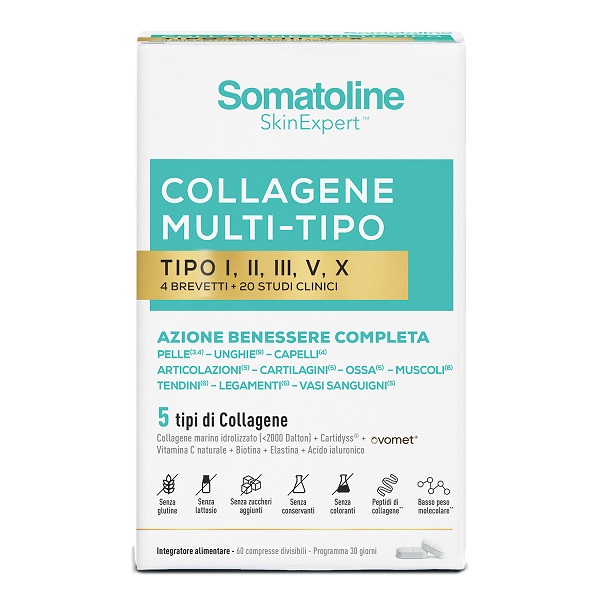 SOMATOLINE COLLAGENE MULTI TIPO 60 COMPRESSE SENZA GLUTINE SENZA LATTOSIO SENZA ZUCCHERI AGGIUNTI - Farmacia Murachelli Di Putelli dr. Giovanni