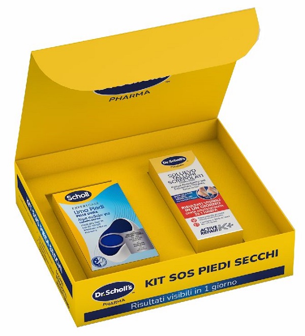 SCHOLL KIT SOS PIEDI SECCHI 1 EXPERT CARE LIMA PIEDI PELLE DURA + 1 AKTIVE REPAIR K+ SOLLIEVO TALLONI SCREPOLATI 60 ML - Farmacia Murachelli Di Putelli dr. Giovanni
